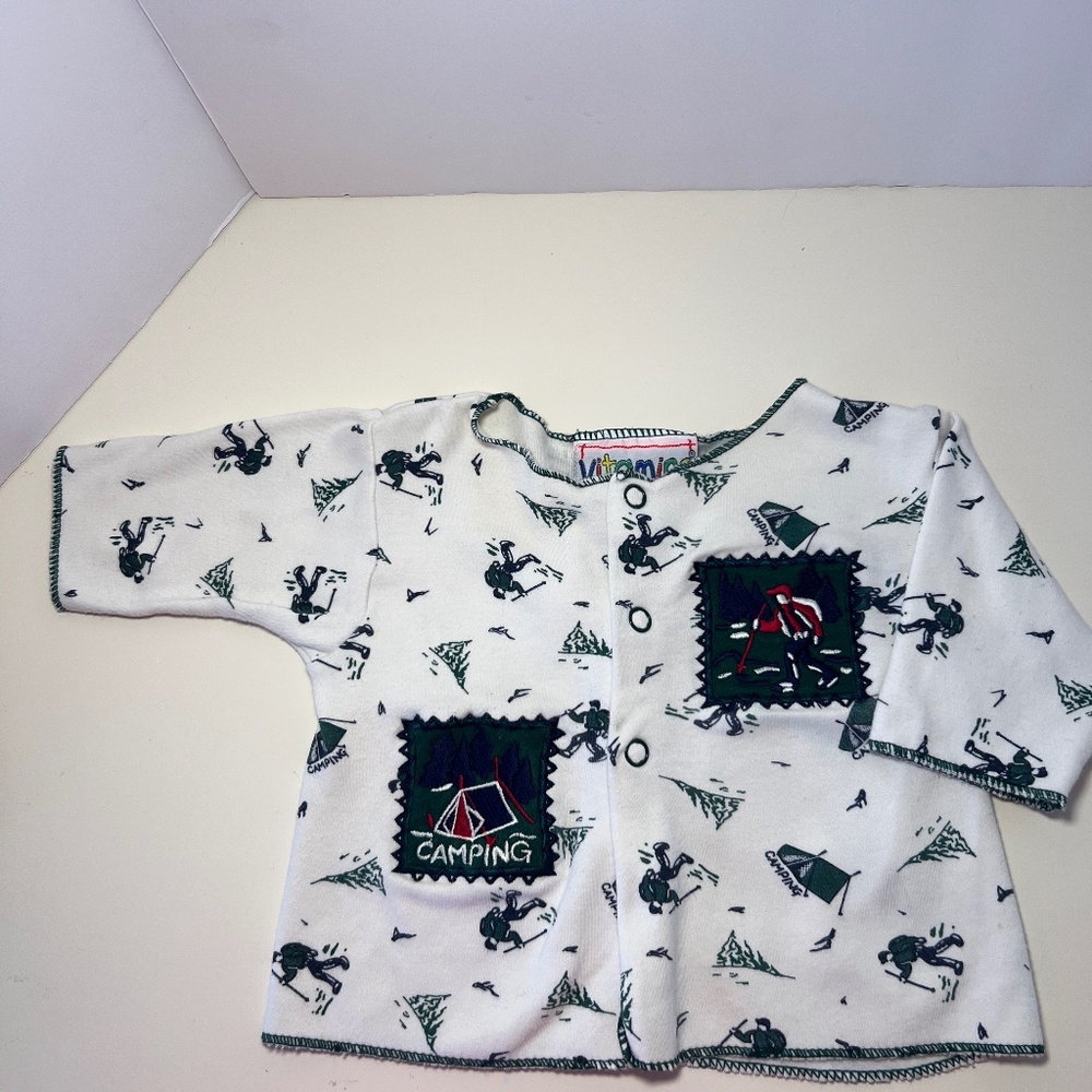 Granola Baby Retro Vintage 90s Outdoorsy Cardigan Button Down Skiing Camping